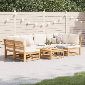 vidaXL 7-tlg. Garten-Lounge-Set mit Kissen Massivholz Akazie
