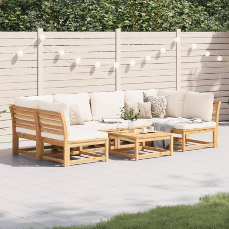 vidaXL 7-tlg. Garten-Lounge-Set mit Kissen Massivholz Akazie