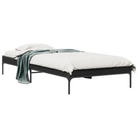 vidaXL Bettgestell Schwarz 75x190 cm Holzwerkstoff und Metall