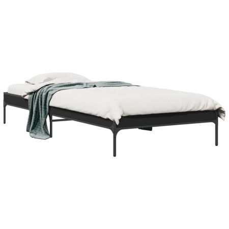 vidaXL Bettgestell Schwarz 75x190 cm Holzwerkstoff und Metall
