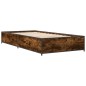 vidaXL Bettgestell Räuchereiche 90x190 cm Holzwerkstoff und Metall vidaXL Bettgestell Räuchereiche 90x190 cm Holzwerkstoff und Metall
