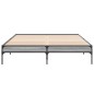 vidaXL Bettgestell Grau Sonoma 150x200 cm Holzwerkstoff und Metall vidaXL Bettgestell Grau Sonoma 150x200 cm Holzwerkstoff und Metall
