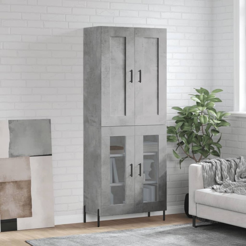 Highboard Betongrau 69,5x34x180 cm Holzwerkstoff Highboard Betongrau 69,5x34x180 cm Holzwerkstoff