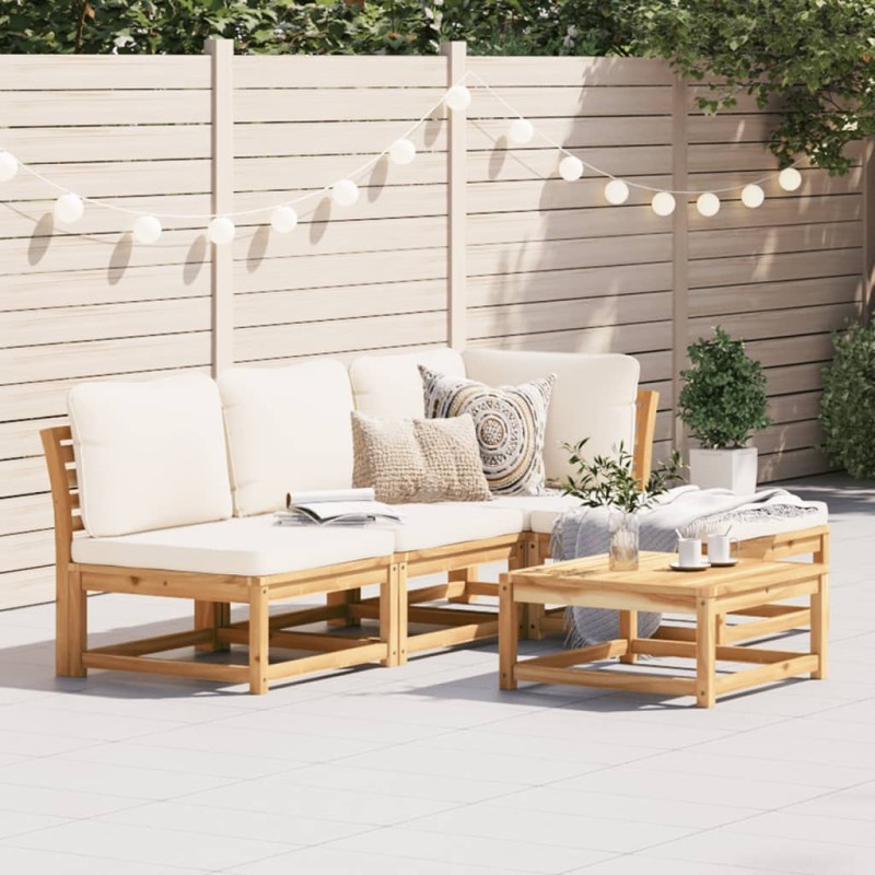 vidaXL 5-tlg. Garten-Lounge-Set mit Kissen Massivholz Akazie vidaXL 5-tlg. Garten-Lounge-Set mit Kissen Massivholz Akazie