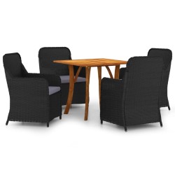 5-tlg. Garten-Essgruppe Schwarz