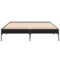 vidaXL Bettgestell Schwarz 140x200 cm Holzwerkstoff und Metall vidaXL Bettgestell Schwarz 140x200 cm Holzwerkstoff und Metall