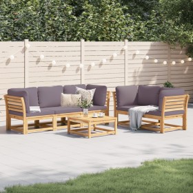 vidaXL 6-tlg. Garten-Lounge-Set mit Kissen Massivholz Akazie