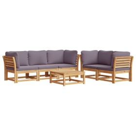 vidaXL 6-tlg. Garten-Lounge-Set mit Kissen Massivholz Akazie