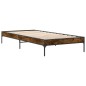 vidaXL Bettgestell Räuchereiche 100x200 cm Holzwerkstoff und Metall vidaXL Bettgestell Räuchereiche 100x200 cm Holzwerkstoff und Metall