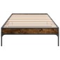 vidaXL Bettgestell Räuchereiche 100x200 cm Holzwerkstoff und Metall vidaXL Bettgestell Räuchereiche 100x200 cm Holzwerkstoff und Metall