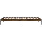 vidaXL Bettgestell Räuchereiche 100x200 cm Holzwerkstoff und Metall vidaXL Bettgestell Räuchereiche 100x200 cm Holzwerkstoff und Metall