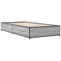 vidaXL Bettgestell Grau Sonoma 75x190 cm Holzwerkstoff und Metall