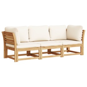 vidaXL 3-tlg. Garten-Lounge-Set mit Kissen Massivholz Akazie