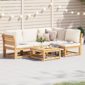vidaXL 5-tlg. Garten-Lounge-Set mit Kissen Massivholz Akazie