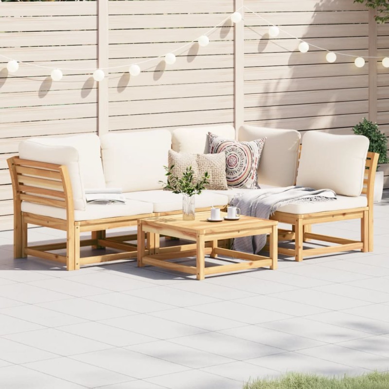 vidaXL 5-tlg. Garten-Lounge-Set mit Kissen Massivholz Akazie vidaXL 5-tlg. Garten-Lounge-Set mit Kissen Massivholz Akazie