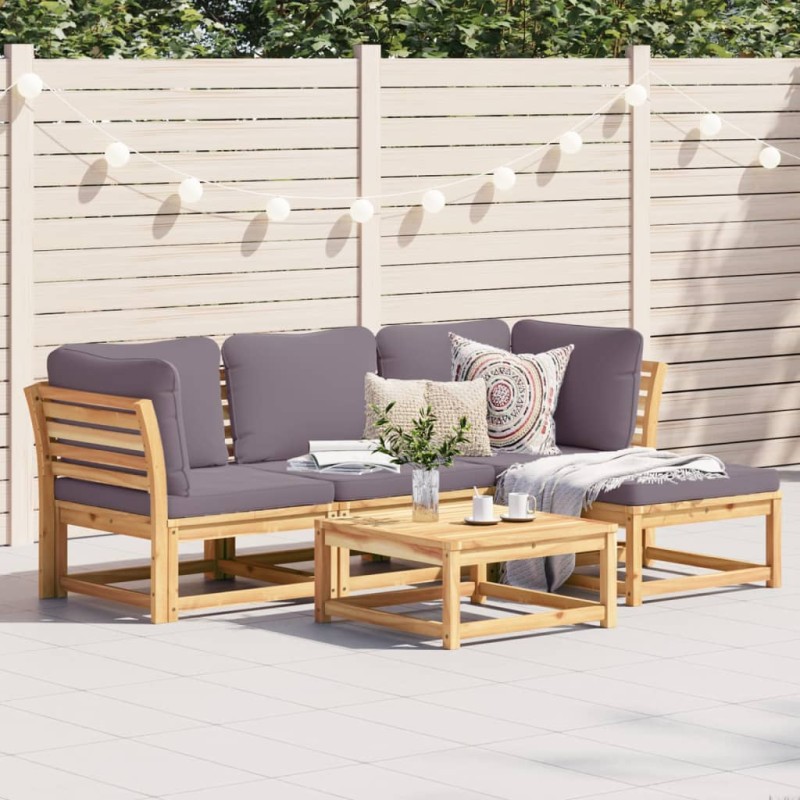 vidaXL 5-tlg. Garten-Lounge-Set mit Kissen Massivholz Akazie vidaXL 5-tlg. Garten-Lounge-Set mit Kissen Massivholz Akazie