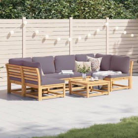 vidaXL 7-tlg. Garten-Lounge-Set mit Kissen Massivholz Akazie