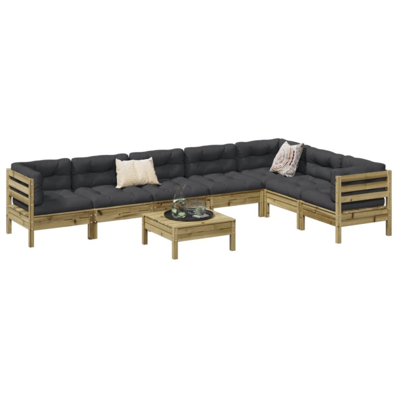 vidaXL 8-tlg. Garten-Sofagarnitur mit Kissen Kiefernholz Imprägniert vidaXL 8-tlg. Garten-Sofagarnitur mit Kissen Kiefernholz Imprägniert