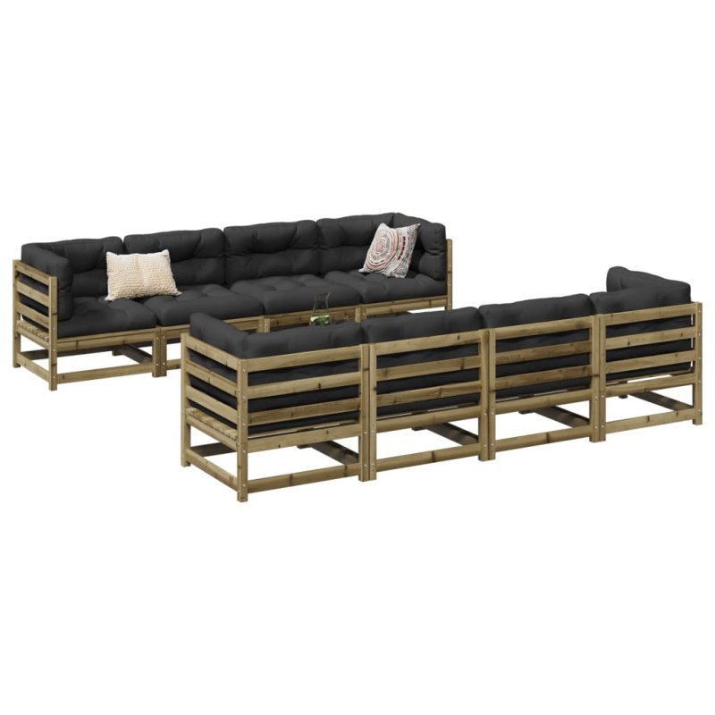 vidaXL 9-tlg. Garten-Sofagarnitur mit Kissen Kiefernholz Imprägniert vidaXL 9-tlg. Garten-Sofagarnitur mit Kissen Kiefernholz Imprägniert