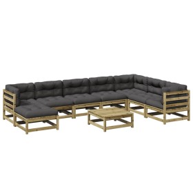vidaXL 9-tlg. Garten-Sofagarnitur mit Kissen Kiefernholz Imprägniert