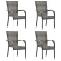vidaXL 5-tlg. Garten-Essgruppe Poly Rattan Grau vidaXL 5-tlg. Garten-Essgruppe Poly Rattan Grau