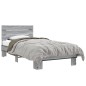 vidaXL Bettgestell Grau Sonoma 75x190 cm Holzwerkstoff und Metall vidaXL Bettgestell Grau Sonoma 75x190 cm Holzwerkstoff und Metall