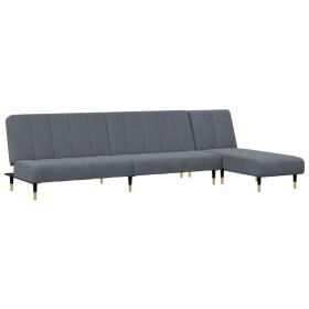 vidaXL 2-tlg. Sofagarnitur Dunkelgrau Samt