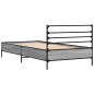 vidaXL Bettgestell Grau Sonoma 90x200 cm Holzwerkstoff und Metall vidaXL Bettgestell Grau Sonoma 90x200 cm Holzwerkstoff und Metall