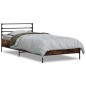 vidaXL Bettgestell Räuchereiche 90x190 cm Holzwerkstoff und Metall vidaXL Bettgestell Räuchereiche 90x190 cm Holzwerkstoff und Metall
