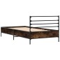 vidaXL Bettgestell Räuchereiche 90x190 cm Holzwerkstoff und Metall vidaXL Bettgestell Räuchereiche 90x190 cm Holzwerkstoff und Metall