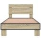 vidaXL Bettgestell Sonoma-Eiche 100x200 cm Holzwerkstoff und Metall vidaXL Bettgestell Sonoma-Eiche 100x200 cm Holzwerkstoff und Metall