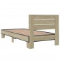 vidaXL Bettgestell Sonoma-Eiche 100x200 cm Holzwerkstoff und Metall vidaXL Bettgestell Sonoma-Eiche 100x200 cm Holzwerkstoff und Metall