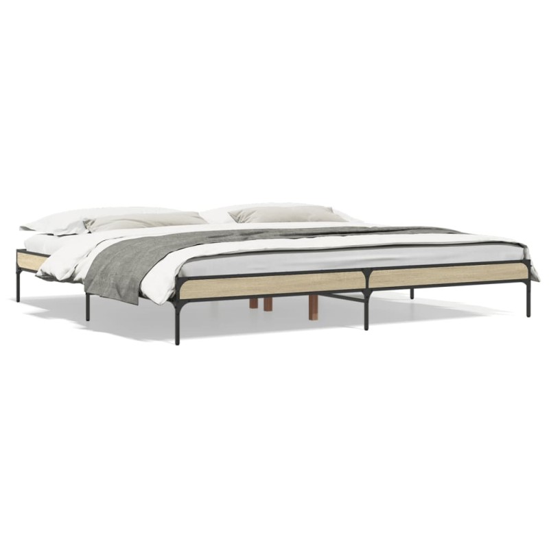 vidaXL Bettgestell Sonoma-Eiche 180x200 cm Holzwerkstoff und Metall vidaXL Bettgestell Sonoma-Eiche 180x200 cm Holzwerkstoff und Metall