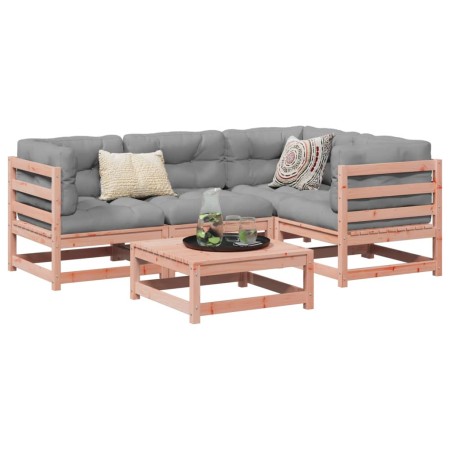 vidaXL 5-tlg. Garten-Sofagarnitur mit Kissen Massivholz Douglasie