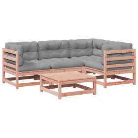 vidaXL 5-tlg. Garten-Sofagarnitur mit Kissen Massivholz Douglasie