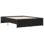 vidaXL Bettgestell Schwarz 160x200 cm Holzwerkstoff und Metall vidaXL Bettgestell Schwarz 160x200 cm Holzwerkstoff und Metall