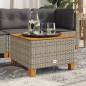 vidaXL Gartentisch Grau 55x55x36 cm Poly Rattan Akazienholz vidaXL Gartentisch Grau 55x55x36 cm Poly Rattan Akazienholz