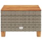 vidaXL Gartentisch Grau 55x55x36 cm Poly Rattan Akazienholz vidaXL Gartentisch Grau 55x55x36 cm Poly Rattan Akazienholz