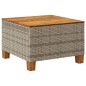 vidaXL Gartentisch Grau 55x55x36 cm Poly Rattan Akazienholz vidaXL Gartentisch Grau 55x55x36 cm Poly Rattan Akazienholz