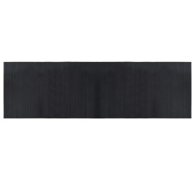 vidaXL Teppich Rechteckig Schwarz 60x200 cm Bambus