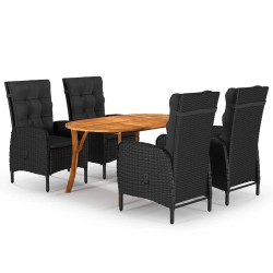 5-tlg. Garten-Essgruppe Schwarz