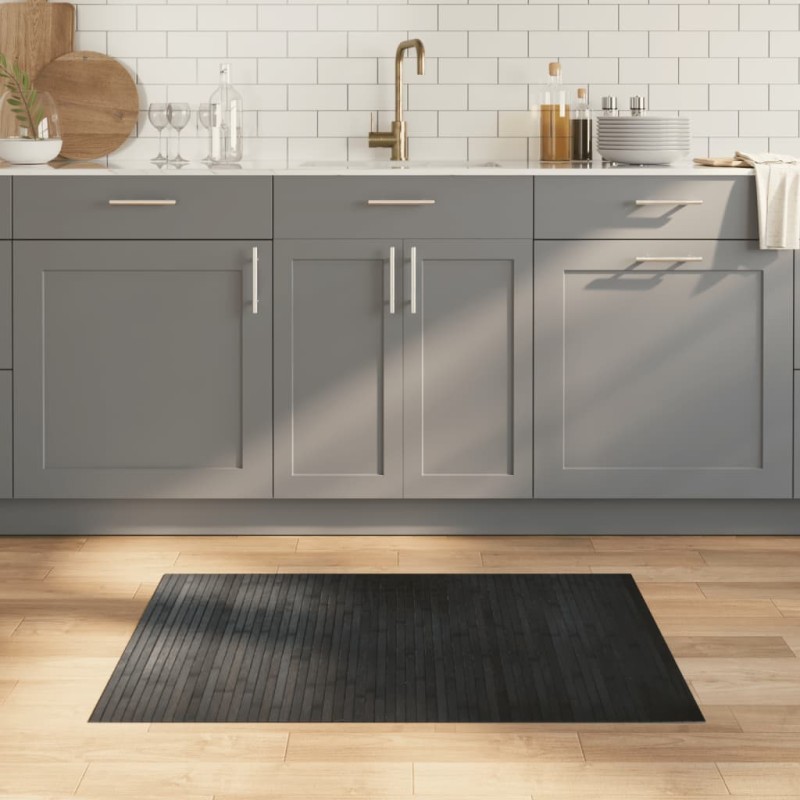vidaXL Teppich Rechteckig Grau 70x100 cm Bambus vidaXL Teppich Rechteckig Grau 70x100 cm Bambus