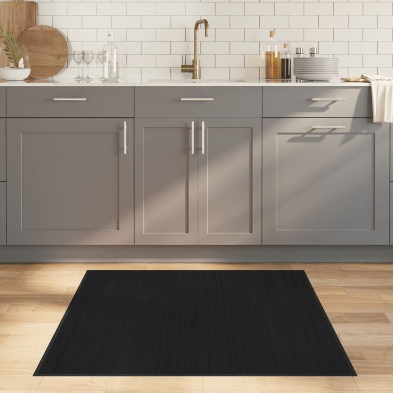 vidaXL Teppich Quadratisch Schwarz 100x100 cm Bambus vidaXL Teppich Quadratisch Schwarz 100x100 cm Bambus