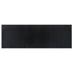 vidaXL Teppich Rechteckig Schwarz 100x300 cm Bambus