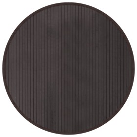 vidaXL Teppich Rund Dunkelbraun 80 cm Bambus