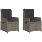 vidaXL Gartensessel 2 Stk. Verstellbar Grau Poly Rattan vidaXL Gartensessel 2 Stk. Verstellbar Grau Poly Rattan