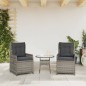 vidaXL Gartensessel 2 Stk. Verstellbar Grau Poly Rattan vidaXL Gartensessel 2 Stk. Verstellbar Grau Poly Rattan