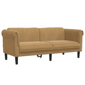 vidaXL Sofa 2-Sitzer Braun Samt