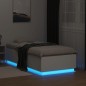 vidaXL Bettgestell mit LED Weiß 90x190 cm Holzwerkstoff vidaXL Bettgestell mit LED Weiß 90x190 cm Holzwerkstoff