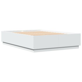 vidaXL Bettgestell Weiß 160x200 cm Holzwerkstoff